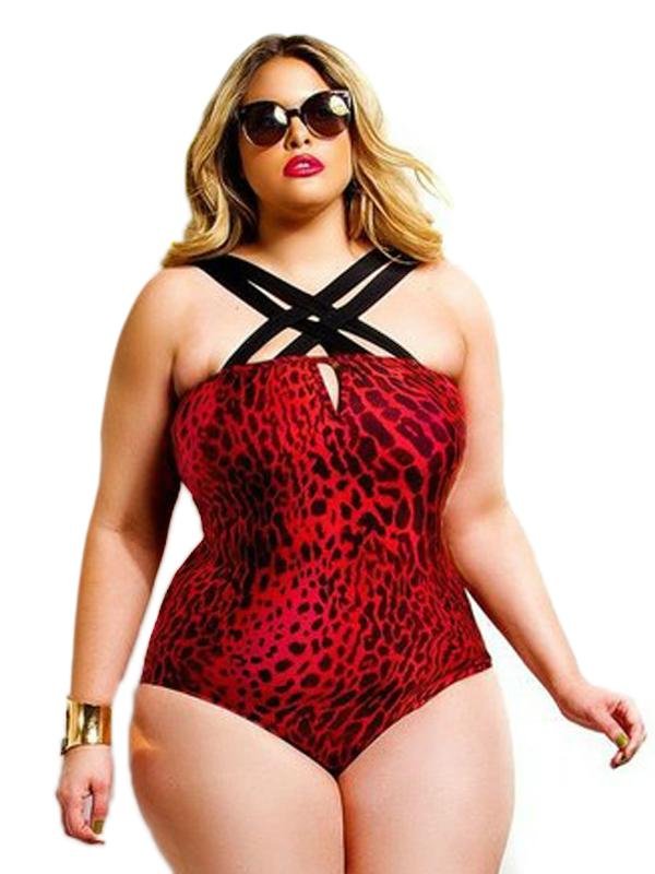 2017 new fashion sexy printed Plus Size Women One Piece beach bikini set WT72971 2