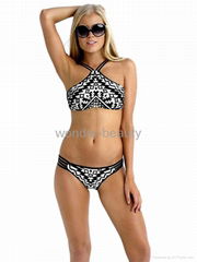 Geometry Printed Halter Low Waist Women Summer Swimwear Sexy bikinisWT32993