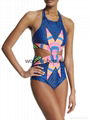 Geometry Printed Halter One Piece Women Summer Swimwear Sexy bikinis WT32994 2