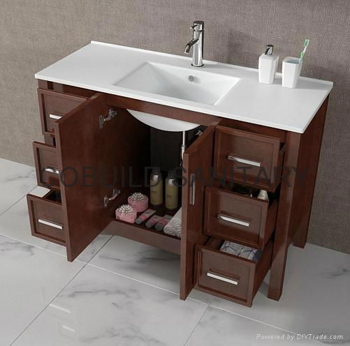 North American Style Solid Oak Carcase Material Bathroom Cabinets (K-M003) 4