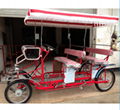 outdoor 4 seater  surrey bicycle with baby seat  