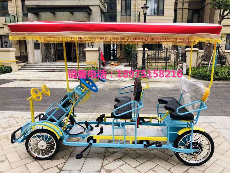 4 people rickshaw bike self-driven pedal  2