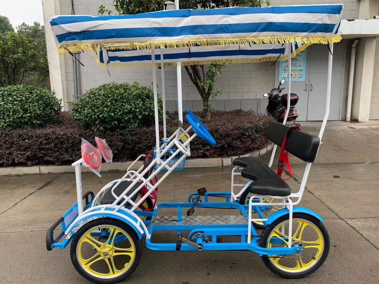 Hot Selling 2 Person and 4 Person Quad Surrey Bike Tandem Bike Four Seat Bicycle 2