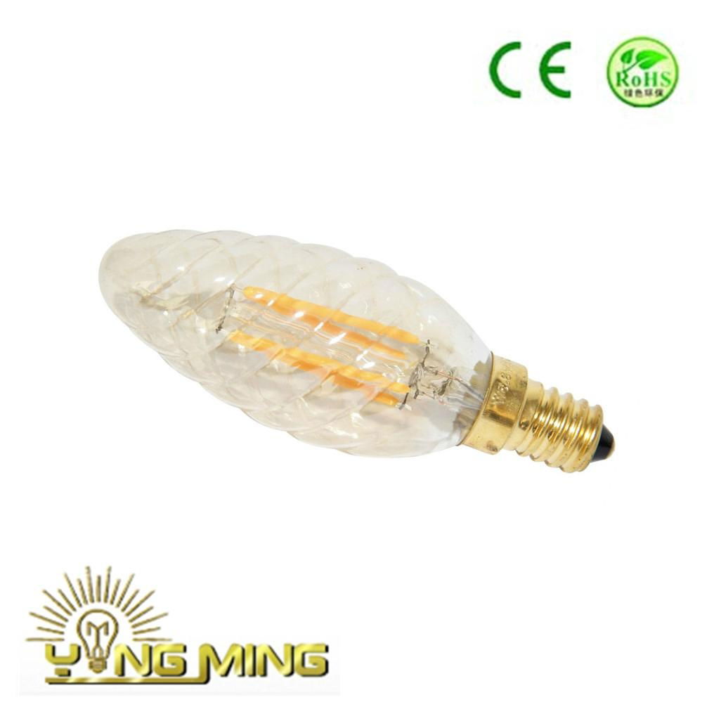 CE Dimming Led Filament 3.5W Candle 35mm E14 Light glass Bulb 2