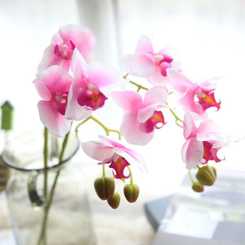 Real touch 9pcs heads orchid flower decoration artificial orchid flower 5