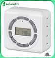 2-outlet digital indoor timer socket