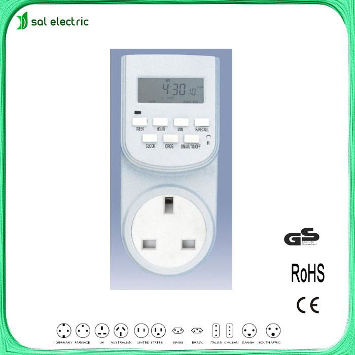 European UK plug in programmable 7days digital timer 2