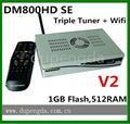 white color V2 sunray4 dm800hd se with triple tuner sim2.2 E mainboard wifi