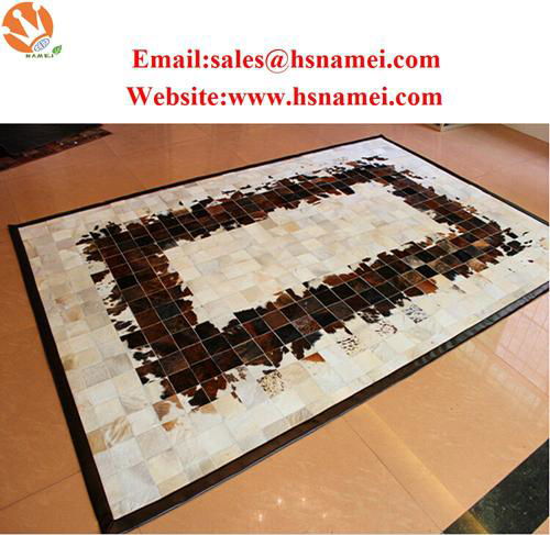  Luxury leather Cowhide patchwork carpet rugs