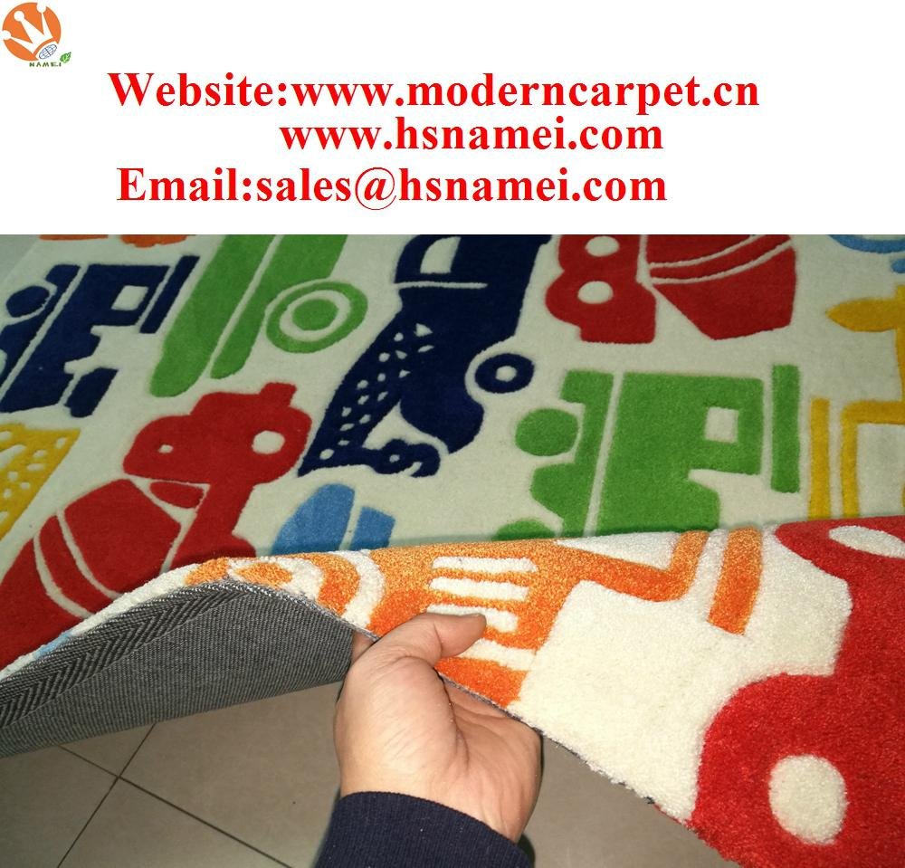 Hand tufted acrylic cartoon design kids room rugs 2
