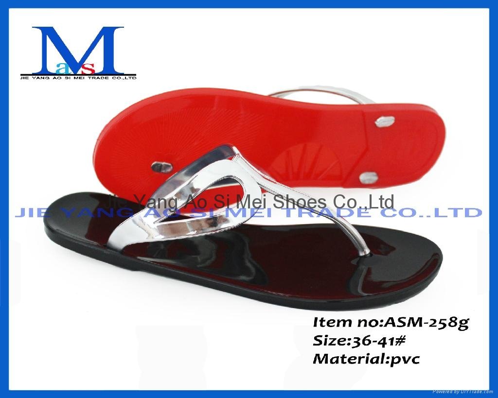 Fashion Flat Heels Women Jelly Slippers For 2014 Asm 258 Asm Shoes