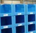 Warehouse corflute storage pick bins for clothing