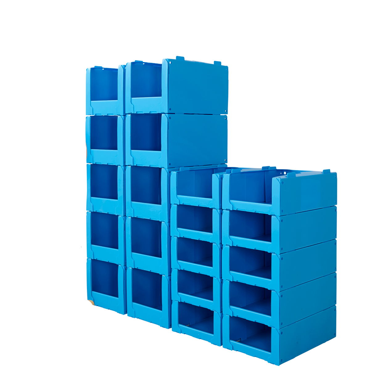 Stackable corrugated plastic warehouse picking bins 2