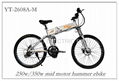 buy 26" aluminium alloy hummer electric folding bike with 8FUN mid motor