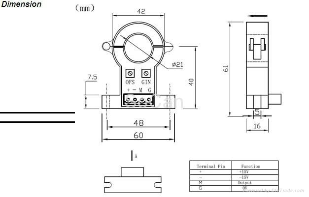 SCY6 Series Hall Open Loop Current Sensor Ipn 100~500A 3