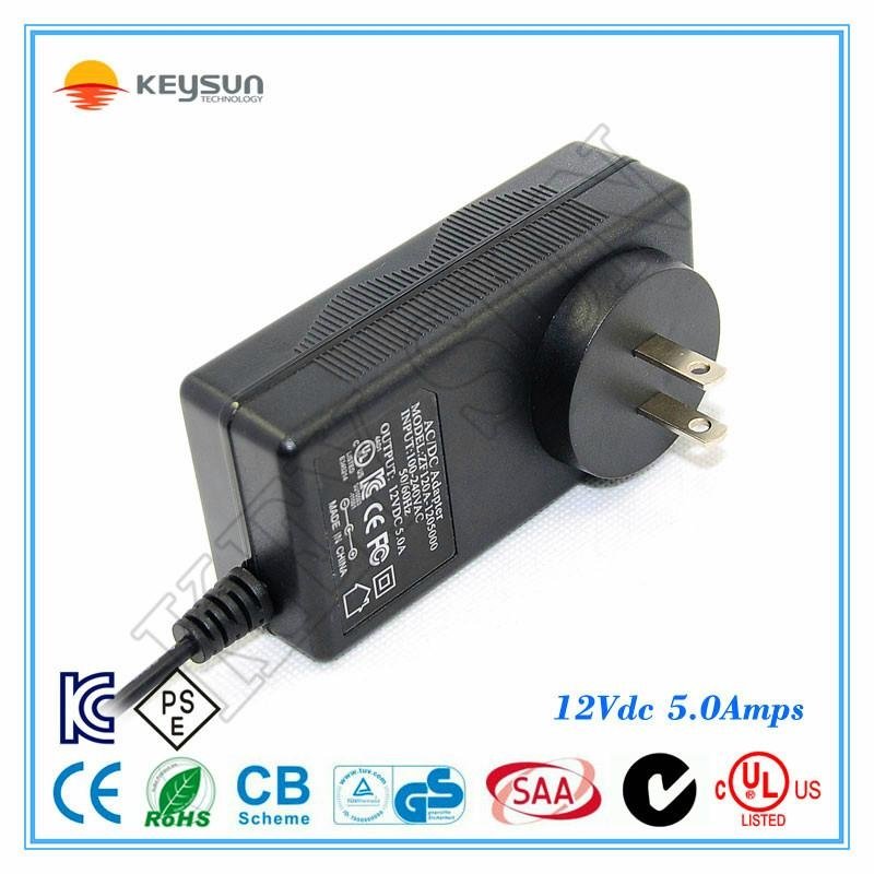 US Plug Input 100-240V Output 12V 5A Power Adapter 1