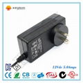 US Plug Input 100-240V Output 12V 5A Power Adapter