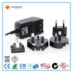 AC/DC adapter 12v 1a 12w interchangeable
