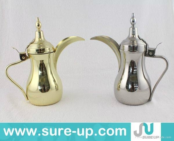 luxury design golden and silver coffee pots,arab stainless steel tea pot