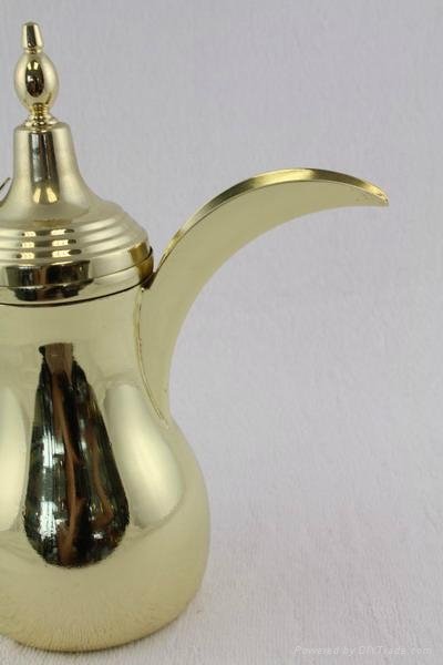 luxury design golden and silver coffee pots,arab stainless steel tea pot 4