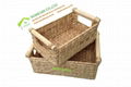 Water Hyacinth Storage Basket Set s/2, Wooden handle natural hand woven - Home24 1