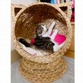 Water Hyacinth Handmade woven Pet House Cat Bed 4