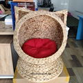 Water Hyacinth Wicker Handmade woven Pet House Cat Bed 2