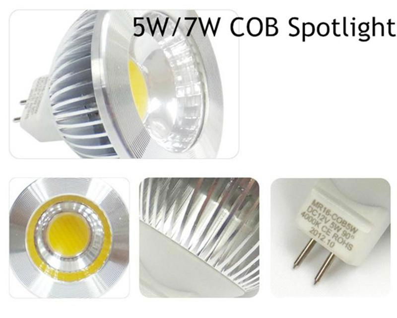 COB MR16 LED Spotlight 5W 7W 600lm replace 50w halogen bulb 3