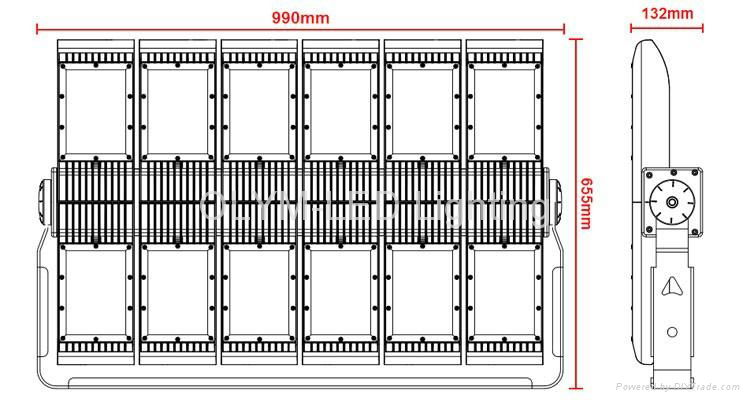 800W 1000W LED Flood Light with Meanwell Driver for Stadium Lighting Floodlight 2