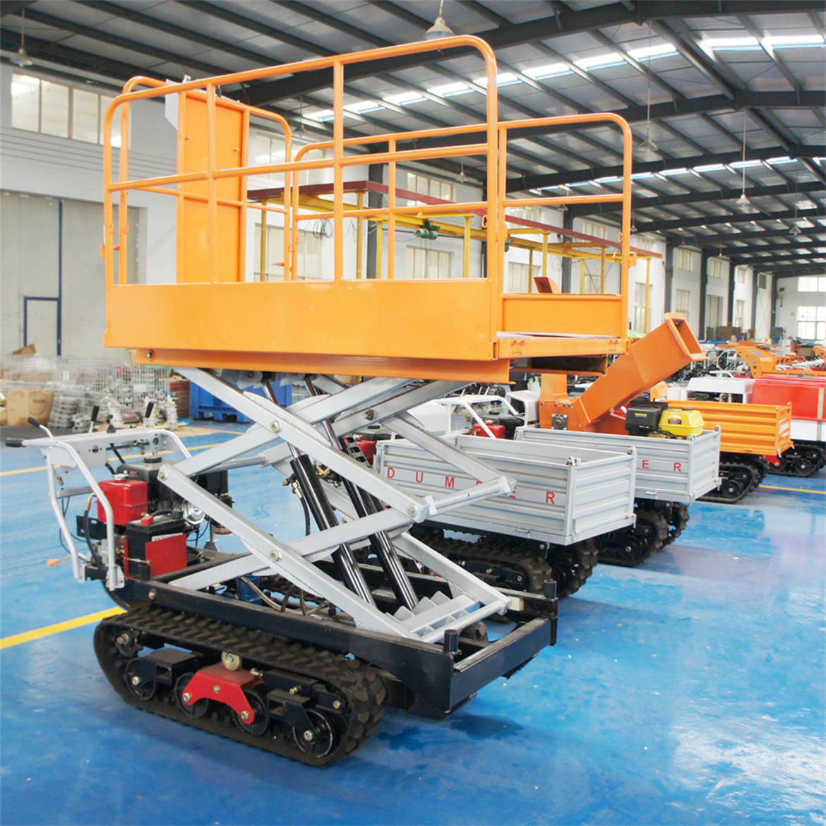 Crawler dumper with lift container Hydraulic Scissor lifter Picking platform 3