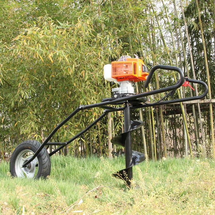 Single-wheel folding drill tree planting machine 3