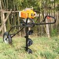 Single-wheel folding drill tree planting machine