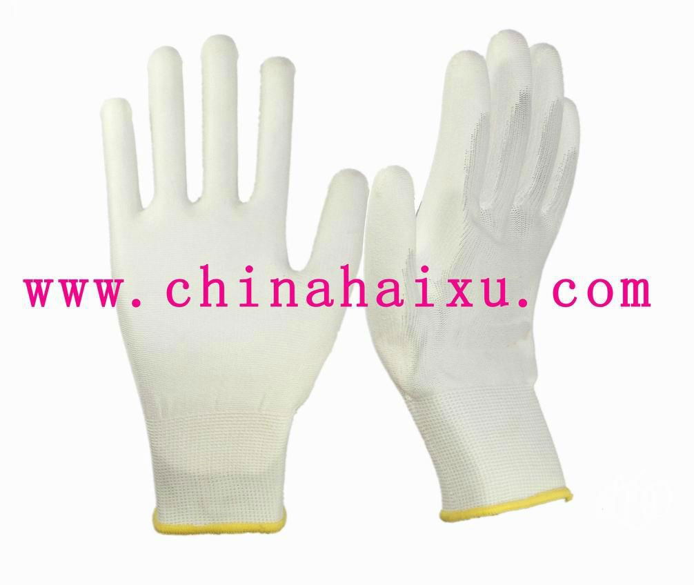 white PU coated safety electrical work gloves