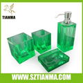 Custom acrylic 5pcs hotel bathroom sets 4