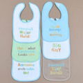 6 pk baby bib with embroidery. 1