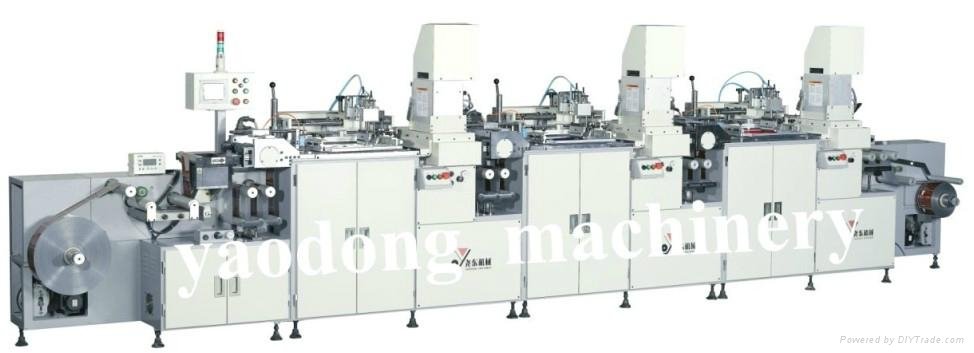 three color automatic roll to roll screen printing machine & UV Curing system