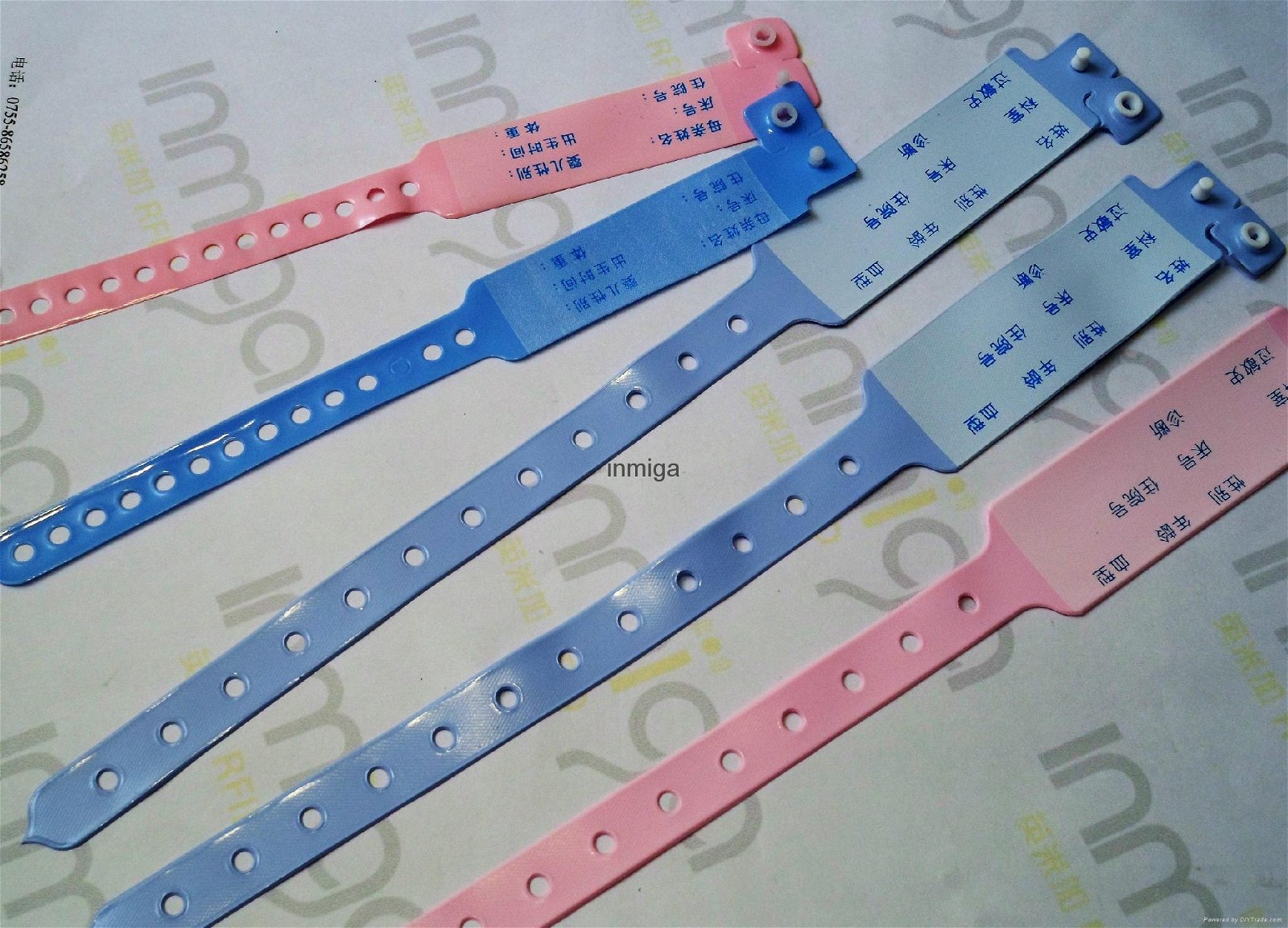 Waterproof RFID PVC HF one-time wristband for hospital 4