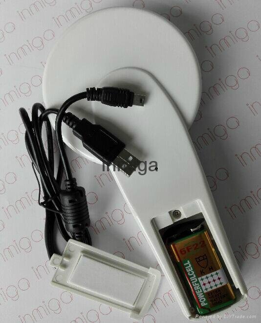 Battery Power Wireless RFID Animal tag Reader 134.2khz 3