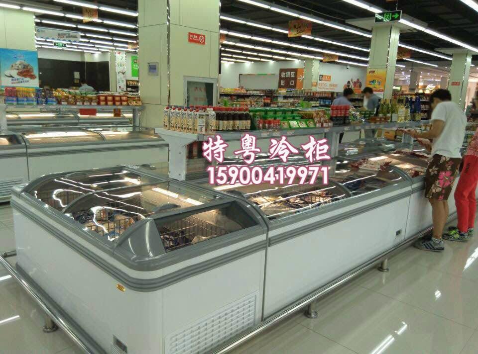 超市放汤圆水饺的卧式玻璃门冷冻岛柜 5