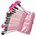 24 pcs high quality synthetic hair professional make up brush set 