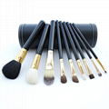 9 pcs cylinder packing professional make up brush set with natural hair  2