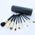 9 pcs cylinder packing professional make up brush set with natural hair  3