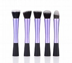 5 pcs purple color top quality make up brush set with synthetic hair