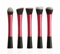 5 pcs hot pink color top quality make up brush set with synthetic hair