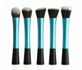 5 pcs green color top quality make up brush set with synthetic hair 1