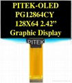 PG12864CW/Y/G/B 2.42" 128x64 Graphic OLED Display Module 3