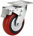 High quality heavy duty PU trolley caster wheels 3