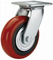 High quality heavy duty PU trolley caster wheels 2