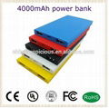 Hot selling double USB ultrathin 4000mah power bank 1