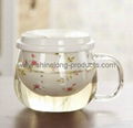 Glass mug with ceramic filter for Flower tea 3